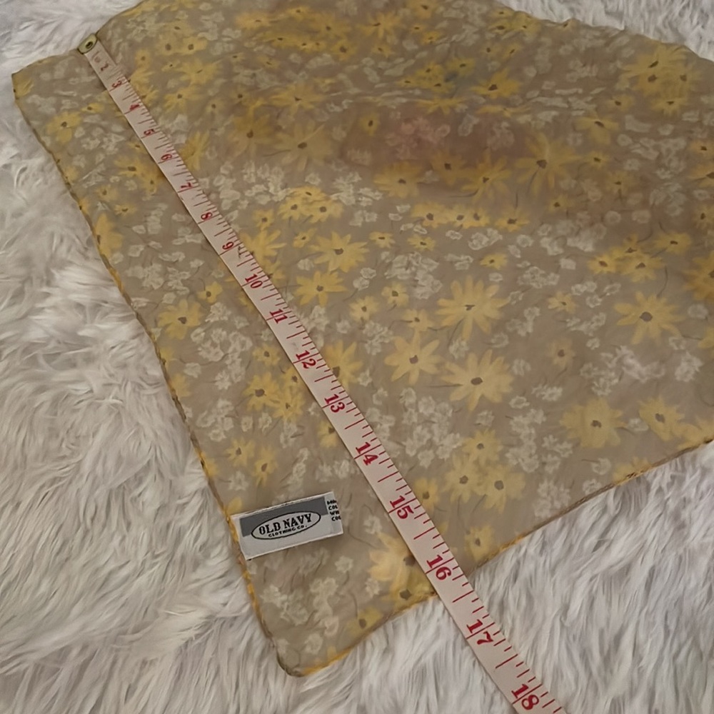 Old Navy Yellow Floral Square Scarf - Picture 3 of 4